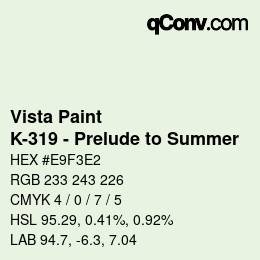 Farbcode: Vista Paint - K-319 - Prelude to Summer | qconv.com