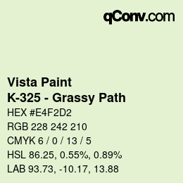カラーコード: Vista Paint - K-325 - Grassy Path | qconv.com