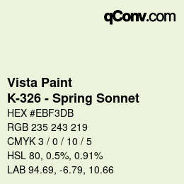 Color code: Vista Paint - K-326 - Spring Sonnet | qconv.com