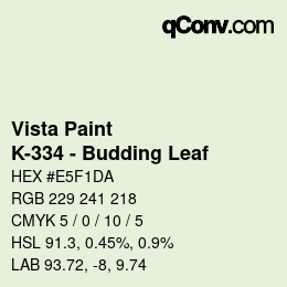 カラーコード: Vista Paint - K-334 - Budding Leaf | qconv.com