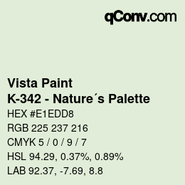 Color code: Vista Paint - K-342 - Nature´s Palette | qconv.com