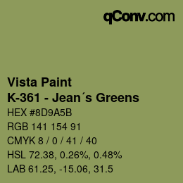 Color code: Vista Paint - K-361 - Jean´s Greens | qconv.com