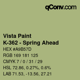 Color code: Vista Paint - K-362 - Spring Ahead | qconv.com
