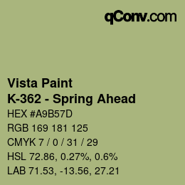 Code couleur: Vista Paint - K-362 - Spring Ahead | qconv.com