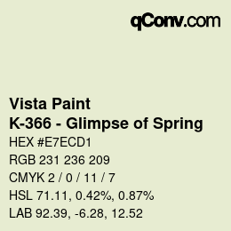 Color code: Vista Paint - K-366 - Glimpse of Spring | qconv.com