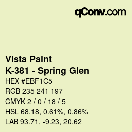 Color code: Vista Paint - K-381 - Spring Glen | qconv.com