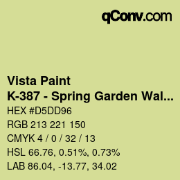 カラーコード: Vista Paint - K-387 - Spring Garden Walk | qconv.com