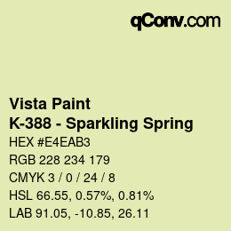 Color code: Vista Paint - K-388 - Sparkling Spring | qconv.com