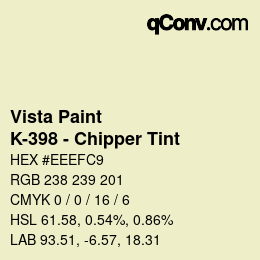 Color code: Vista Paint - K-398 - Chipper Tint | qconv.com