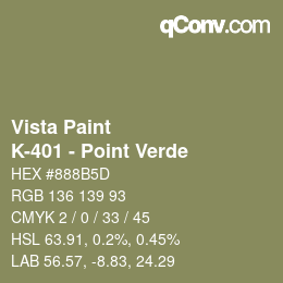 Color code: Vista Paint - K-401 - Point Verde | qconv.com