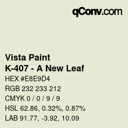 カラーコード: Vista Paint - K-407 - A New Leaf | qconv.com