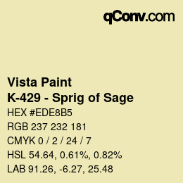 Color code: Vista Paint - K-429 - Sprig of Sage | qconv.com