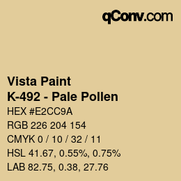Color code: Vista Paint - K-492 - Pale Pollen | qconv.com