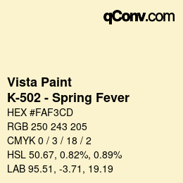カラーコード: Vista Paint - K-502 - Spring Fever | qconv.com