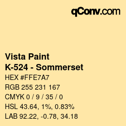 カラーコード: Vista Paint - K-524 - Sommerset | qconv.com