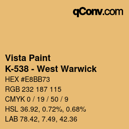 Color code: Vista Paint - K-538 - West Warwick | qconv.com