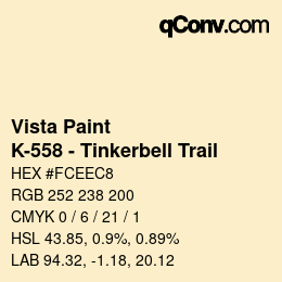 Color code: Vista Paint - K-558 - Tinkerbell Trail  | qconv.com