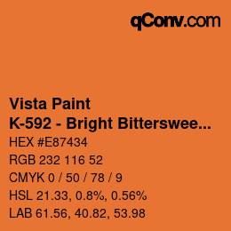 Código de color: Vista Paint - K-592 - Bright Bittersweet | qconv.com