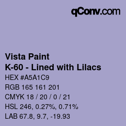 Color code: Vista Paint - K-60 - Lined with Lilacs | qconv.com