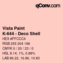 Color code: Vista Paint - K-644 - Deco Shell | qconv.com