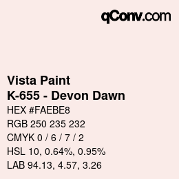 Color code: Vista Paint - K-655 - Devon Dawn | qconv.com