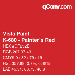 Color code: Vista Paint - K-680 - Painter´s Red | qconv.com