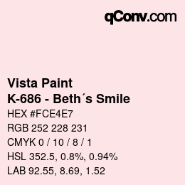 Color code: Vista Paint - K-686 - Beth´s Smile | qconv.com