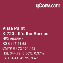 Color code: Vista Paint - K-720 - It´s the Berries | qconv.com