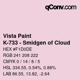 カラーコード: Vista Paint - K-733 - Smidgen of Cloud | qconv.com