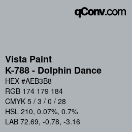 Color code: Vista Paint - K-788 - Dolphin Dance | qconv.com