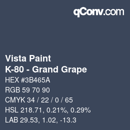 Color code: Vista Paint - K-80 - Grand Grape | qconv.com