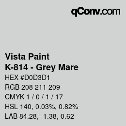 カラーコード: Vista Paint - K-814 - Grey Mare | qconv.com