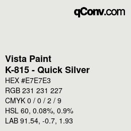 Color code: Vista Paint - K-815 - Quick Silver | qconv.com