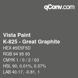 カラーコード: Vista Paint - K-825 - Great Graphite | qconv.com
