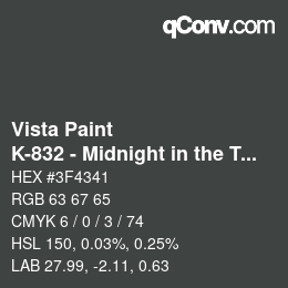 Color code: Vista Paint - K-832 - Midnight in the Tropics | qconv.com