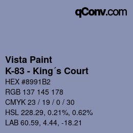 Color code: Vista Paint - K-83 - King´s Court | qconv.com