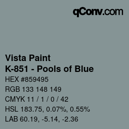 Color code: Vista Paint - K-851 - Pools of Blue | qconv.com