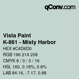 カラーコード: Vista Paint - K-861 - Misty Harbor | qconv.com