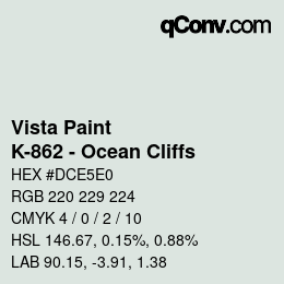 Color code: Vista Paint - K-862 - Ocean Cliffs | qconv.com