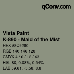 Color code: Vista Paint - K-890 - Maid of the Mist | qconv.com