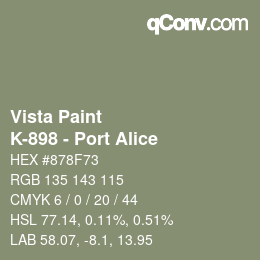 Farbcode: Vista Paint - K-898 - Port Alice | qconv.com