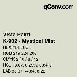 カラーコード: Vista Paint - K-902 - Mystical Mist | qconv.com