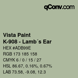 カラーコード: Vista Paint - K-908 - Lamb´s Ear | qconv.com