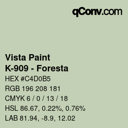 Color code: Vista Paint - K-909 - Foresta | qconv.com