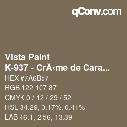 Farbcode: Vista Paint - K-937 - CrÃ‹me de Caramel | qconv.com