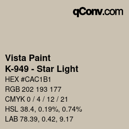 カラーコード: Vista Paint - K-949 - Star Light | qconv.com