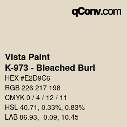 Color code: Vista Paint - K-973 - Bleached Burl | qconv.com