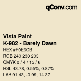 Código de color: Vista Paint - K-982 - Barely Dawn | qconv.com
