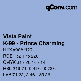 カラーコード: Vista Paint - K-99 - Prince Charming | qconv.com