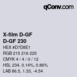 Código de color: X-film D-GF - D-GF 230 | qconv.com